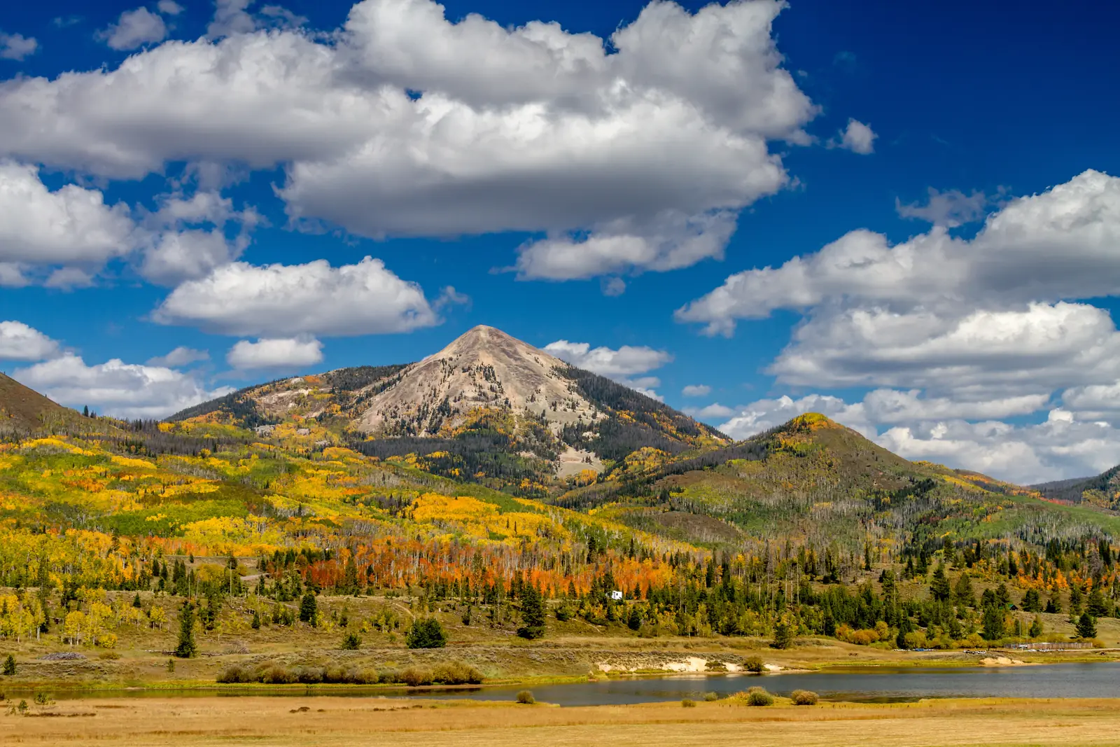 A peak and fall color in the northern mountains