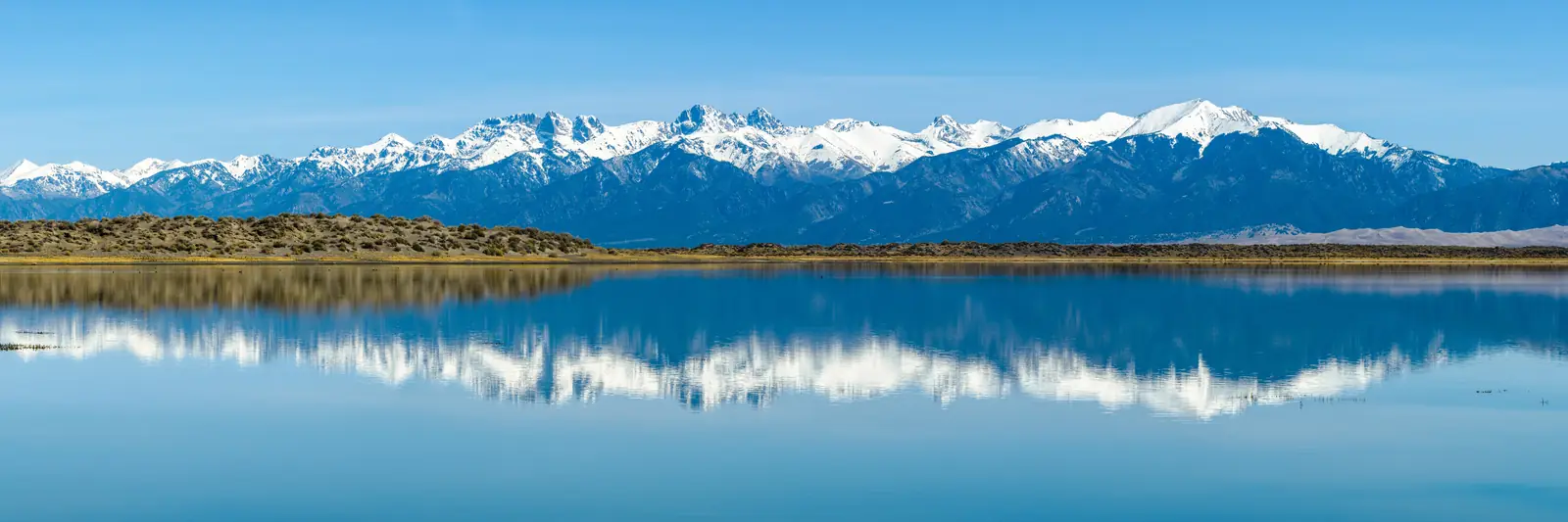 The Sangre de Cristo range reflected in the San Luis Valley